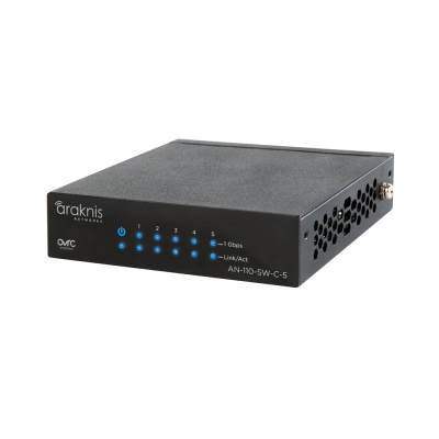 Araknis Networks Switch AN-110-SW-C-5 110 Series Unmanaged+ Gigabit Switch  5 Rear Ports Negro (pieza)