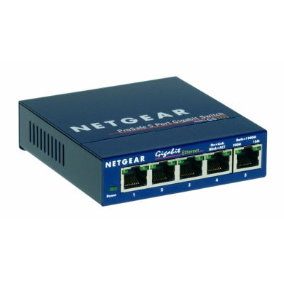 Netgear Switch No Administrable NG-GS105NA-SW Gigabit Ethernet ProSafe GS105, 5 Puertos 10/100/1000Mbps, 1Gbit/s, 8000 Entradas (pieza)