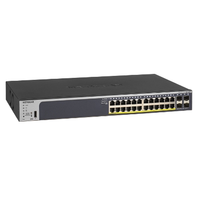 Netgear Switch NG-GS728TP-200NAS-SW 28-Port Gigabit Ethernet Smart Switch with 4 SFP Ports (16 PoE, 8 PoE+) (192W)(pieza)