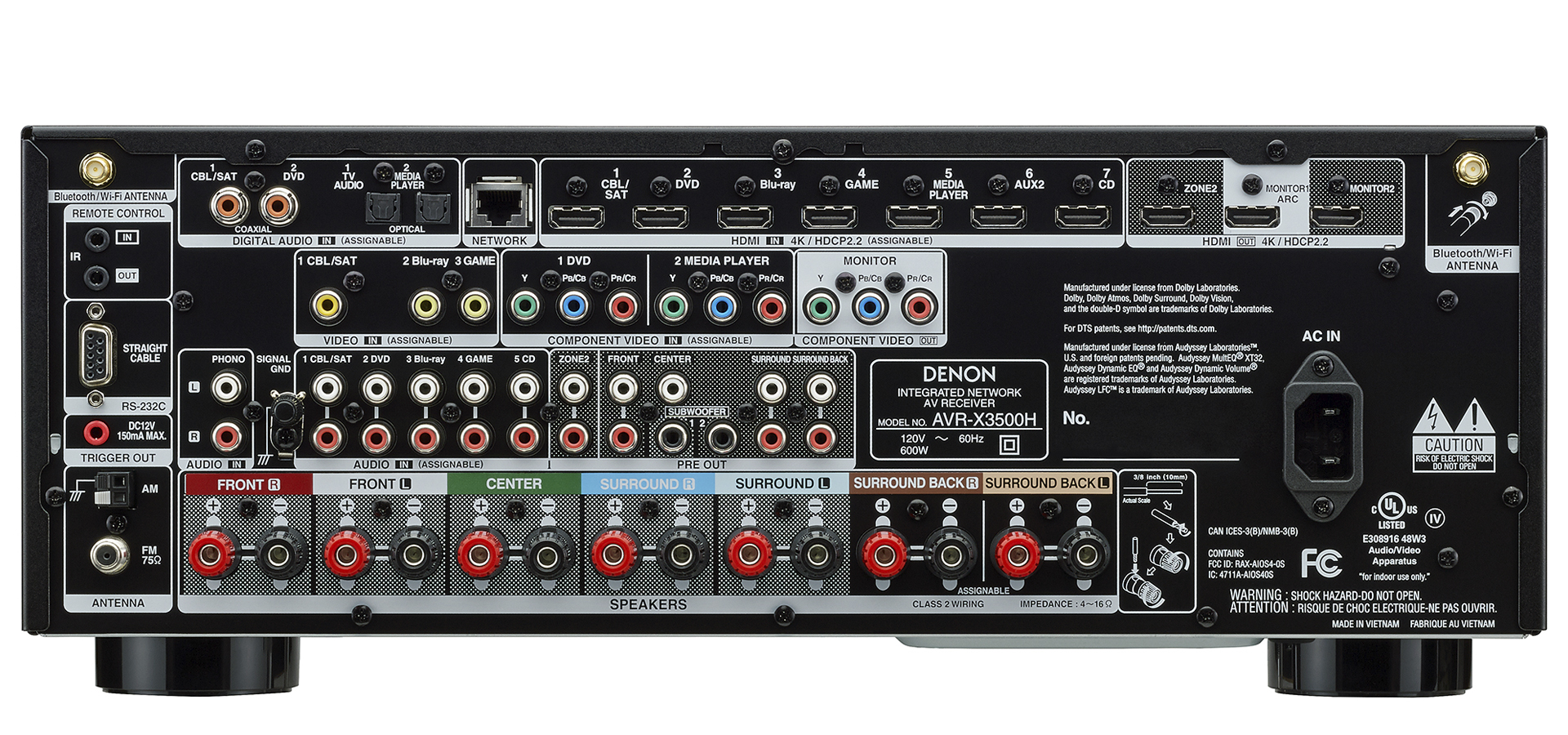 Amplificador Denon Marca Denon Modelo AVR X3500H