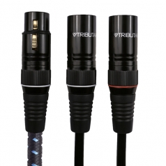 Cable de audio Y balanceado 1 hembra a 2 macho Series 4 de 0.2 metros