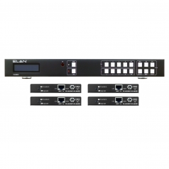Elan 4x4 HDBaseT Matrix Kit - 70m (4K @60 up to 40m), HDCP 
2.2, Bi-directional IR, PoH (PoE), Simultaneous HDMI 
Outputs, Audio Breakout, RS-232 & IP