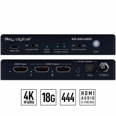Key Digital 1x2 4K 18G HDMI Distribution Amplifier