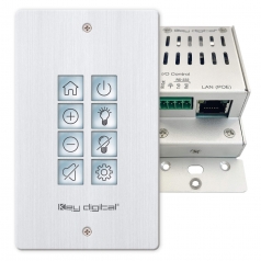 Teclado de control IP programable con 8 botones, 1 puerto IR y RS232