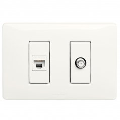 Toma Ethernet RJ45 y Toma TV IEC-F