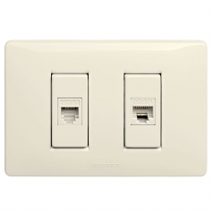 Toma telefónica RJ12 6P6C y Toma Ethernet RJ45 8P8C