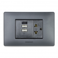 2 USB 4A y Tomacorriente euroamericano 2P+T 16A