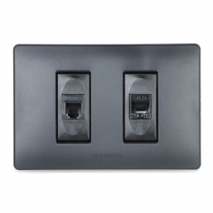 Toma telefónica RJ12 6P6C + Toma Ethernet RJ45 8P8C