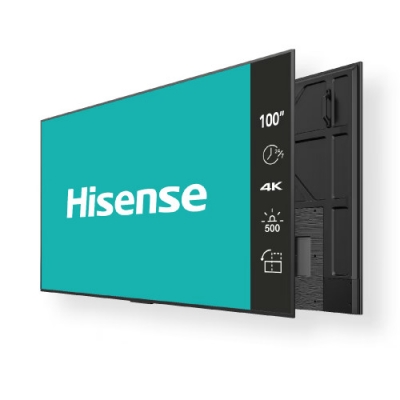 Hisense 100in UHD, 24/7, 500nit, 50,000 hrs, Portrait, Speakers, Android 9.0