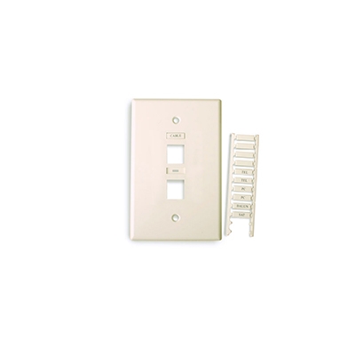 Wirepath Icon 2-Port Midi Wall Plate with Name Inserts (pieza) Almendra