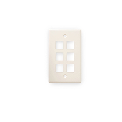 Wirepath 6-Port Keystone Wall Plate (pieza)Almendra