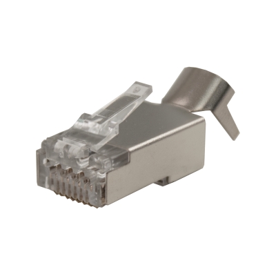 Vertical Cable - Paquete de conectores RJ45 blindados tipo feed through, diseñados para cables de red CAT6 y CAT6A, tanto sólidos como trenzados