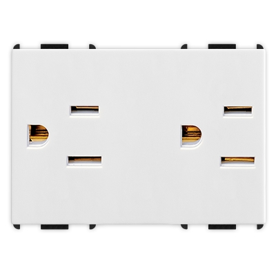 Master - PIXIA Toma de corriente doble americana 2P+T 15A (pieza) Blanco