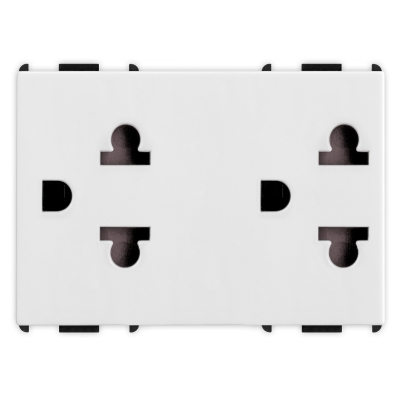 Master - PIXIA Toma de corriente doble euroamericana 2PT16 15A (pieza) Blanco