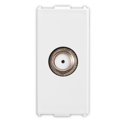 Master - PIXIA Toma con conector coaxial para TV hembra (pieza) Blanco