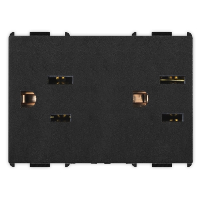 Master - PIXIA Toma de corriente doble americana 2P+T 15A (pieza) Negro