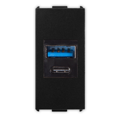 Master - PIXIA Toma USB tipo A y C 100/240V (pieza) Negro