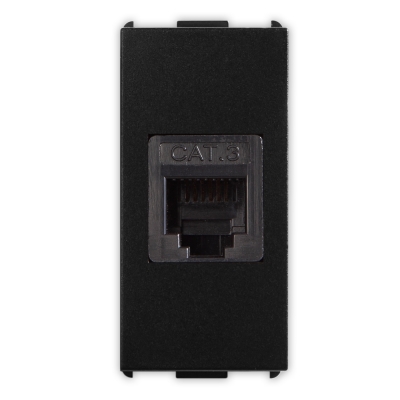 Master - PIXIA Toma con conector RJ12 cat3 UTP de 6/6 contactos (pieza) Negro