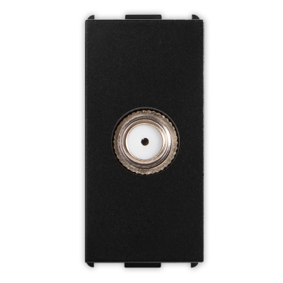 Master - PIXIA Toma con conector coaxial para TV hembra (pieza) Negro