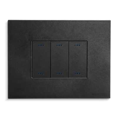 Master - PIXIA Placa de 3 módulos (pieza) Negro
