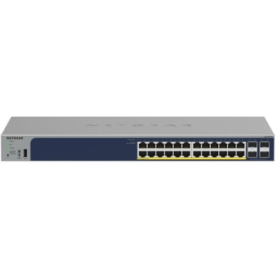 Netgear - Switch de red administrable de 24 puertos Gigabit Ethernet PoE+ 380W y 4 puertos SFP (pieza)