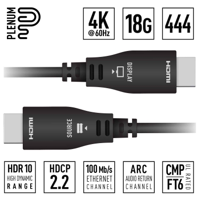 Key Digital High-Speed Active Optical HDMI Cable with Ethernet 40m