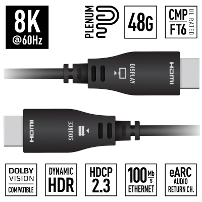 Key Digital High-Speed Active Optical HDMI Cable with Ethernet 50m
