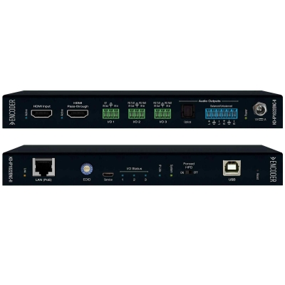 Key Digital 4K UHD AV over IP Encoder with Independent Video, Audio, KVM/USB Routing. Audio De-Embed with Volume, Delay, and Bass