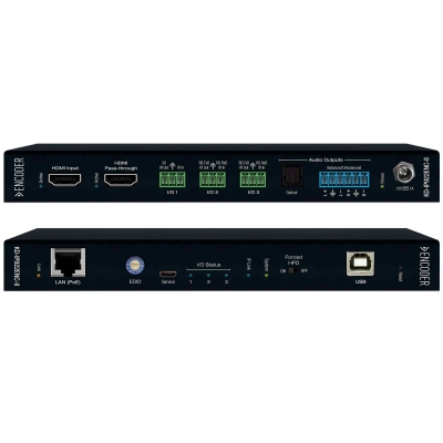 Key Digital 4K UHD AV over IP Encoder, PoE, HDMI Pass-through, Audio In, Audio (analog & digital) De-Embedding with Lip-Sync