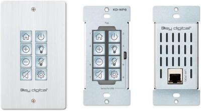 Key-Digital 8 Button Web UI Programmable IP Control Wall Plate Keypad with PoE for KDPlug & Present Compass Control Pro (pieza)