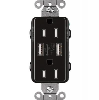 Lutron CLARO 15A RECP USB TR