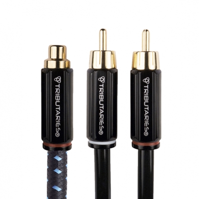 Tributaries - Cable de audio Y 1 hembra a 2 macho Series 4 calibre 22 de 0.2 metros (pieza) Negro
