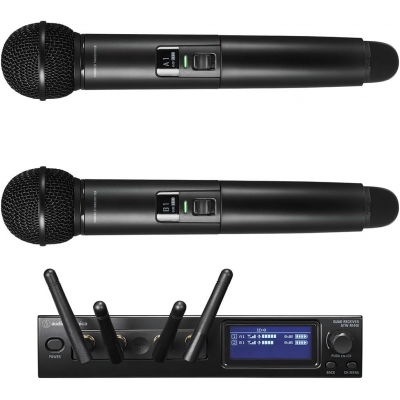 Audio Technica System 20 PRO Dual Handheld Digital Wireless Microphone System (pieza) Negro