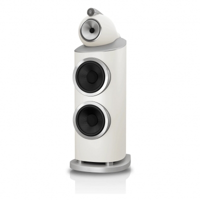 B&W - Altavoz pasivo tipo torre de 3 vías con 1 Driver de MF de 6pulg, 2 Drivers de BF de 10pulg, 8 Ohms y RF(-3dB): 15Hz-28kHz (pieza) Blanco