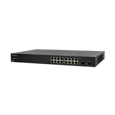 Araknis Networks Switch AN-310-SW-F-16-POE 310 Series L2 Managed Gigabit Switch with Full PoE+  16 + 2 Front Ports Negro (pieza)