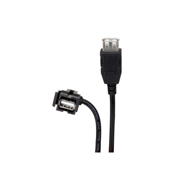 Binary - Cable USB 2.0 tipo A hembra a Keystone Pigtail hembra de 4 metros (pieza) Negro