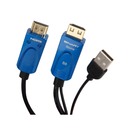 Binary Cable HDMI B8-FIBER-4KHDR-50 B8 Series Active 4K Ultra HD with HDR High Speed Fiber Optic HDMI Cable 50m Azul (pieza)