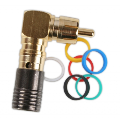 Binary Conector BC5-RCA-90-RG6 RCA Male Right-Angle Compression Connector for RG6/U 75 Ohm Bag of 20