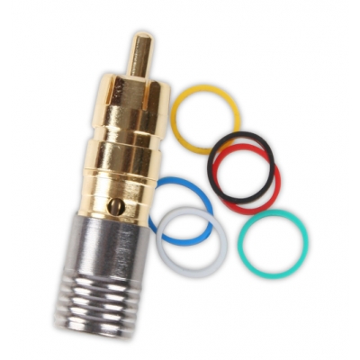 Binary Conector BC5-RCA-RG6 RCA Male Compression Connector for RG6/U - 75 Ohm - Gold Plated Bag of 20