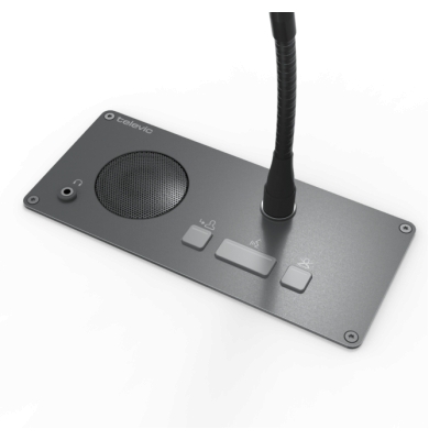 Televic Integrated Flush Mount Chairman Panel with Push & Lock Microphone Connector, Loudspeaker, Prior and Next-In-Line Button (pieza) Negro