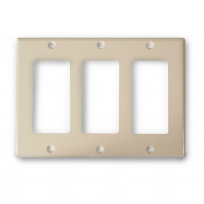 Wirepath Decorative Triple Gang Wall Plate - Ivory (pieza) Marfíl