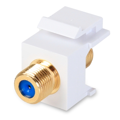 Wirepath UL-Certified Gold-plated 3 GHz Bandwidth F-Connector Keystone Insert . (pieza) Blanco