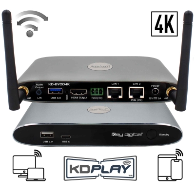 Key Digital 4K KDPlay Wireless Presentation Gateway for PC, Mac, iOS, Android & Chrome devices.