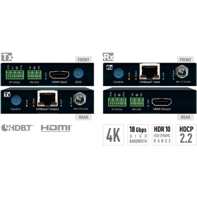 Key Digital 4K/18G HDBT POH Extenders (kit)