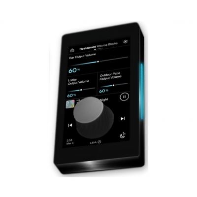 LEA - Controlador táctil de pared Connect Series con Streamer, Dante y Bluetooth alimentado por PoE para amplificadores LEA (pieza) Negro
