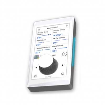 LEA - Controlador táctil de pared Connect Series con Streamer, Dante y Bluetooth alimentado por PoE para amplificadores LEA (pieza) Blanco