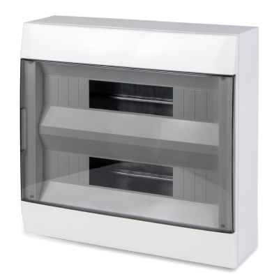 Master - Caja eléctrica de pared de 36 módulos con puerta transparente, 460x305x112mm (pieza) Blanco