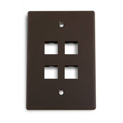 Wirepath 4-Port Midi Wall Plate (pieza) Café