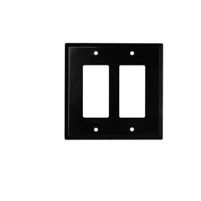 Wirepath Midi Decorative Double Gang Wall Plate (pieza) Negro