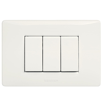 Master - Interruptor sencillo triple 1P 16A (pieza) Blanco